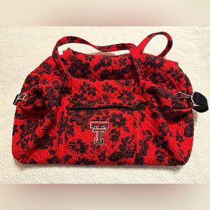 Vera Bradley Texas Tech Red and Black Rain Garden Large Duffle Bag